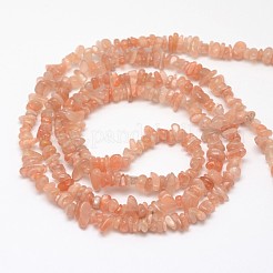 チップ天然サンストーンビーズ連売り  3~8x3~12x3~5mm  穴：1mm  約32インチ&nbsp;X-G-N0164-54