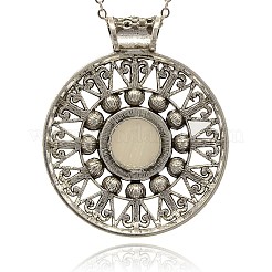 Antique Silver Alloy Necklace Large Pendants&nbsp;PALLOY-J205-01AS