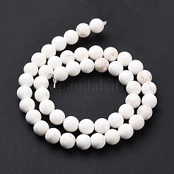 天然マグネサイトラウンドビーズ連売り  艶消し  6mm  穴：1mm  約65個/連  15.74インチ&nbsp;G-L358-6mm-02
