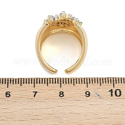 真鍮マイクロパヴェキュービックジルコニアカフスリング  18KGP本金メッキ  19.5mm&nbsp;RJEW-D333-04A-G
