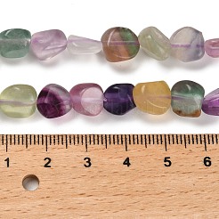 天然な色鮮やかな蛍石ビーズ連売り  ナゲット  タンブルストーン  7~13x4.5~10x4.5~10mm  穴：1.2mm  約44~46個/連  15.08~16.14インチ（38.3~41cm）&nbsp;G-P497-01E-10