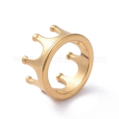 304ステンレススチールチャーム  クラウン  ゴールドカラー  12x6mm  内径：10mm&nbsp;STAS-I127-078G