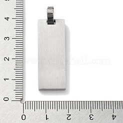 304ステンレスペンダント  聖母マリアのチャームが付いた長方形  ステンレス鋼色  33x12.5x2mm  穴：6x4mm&nbsp;STAS-Z098-38P