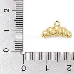 真鍮製チャーム  クロワッサンチャーム  ラックめっき  長持ちメッキ  カドミウムフリー＆鉛フリー  18KGP本金メッキ  8x13.5x4.5mm  穴：1.2mm&nbsp;KK-A300-27G