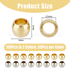 100Pcs 2 Colors 201 Stainless Steel Spacer Beads&nbsp;STAS-DC0015-08