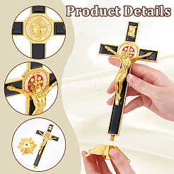 Religion Alloy Crucifix Cross Statue Display Decorations&nbsp;DJEW-WH0043-94B