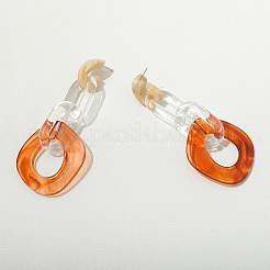 アクリル製オーバルダングルスタッドピアス  オレンジ  110x35mm&nbsp;FS-WG6993B-06