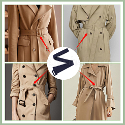 1Pc Cloth Waist Belts with Alloy Buckles for Coat&nbsp;AJEW-GF0015-07B