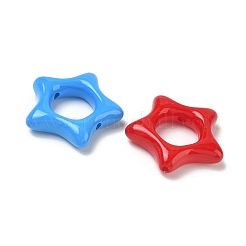 ベーキングペイント不透明アクリルビーズ  スター  ミックスカラー  27x29x7mm  穴：2.2mm&nbsp;AC-CBACF8A-02