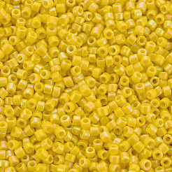 つや消しガラスシリンダービーズ  シードビーズ  不透明な色の虹  丸い穴  きいろ  1.5~2x1~2mm  穴：0.8mm  約8000個/袋  約1ポンド/バッグ&nbsp;SEED-S047-O-002