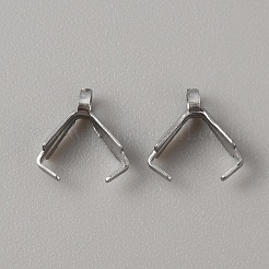 ステンレス製アイスピックピンチベイル  ステンレス鋼色  8x3x7.5mm  穴：1.5mm  ピン：0.9mm&nbsp;STAS-WH0017-032P