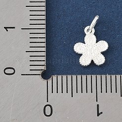 丸カン付きスターリングシルバーフラワーチャーム925個  銀  11.5x7x1.5mm  穴：2mm&nbsp;STER-R013-07S
