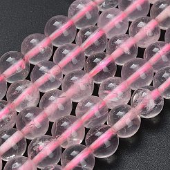天然石ローズクォーツビーズ連売り  ラウンド  8~8.5mm  穴：0.7mm  約45個/連  15.04''（38.2センチメートル）&nbsp;G-G305-A04-8mm