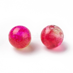 クリアクラックアクリルビーズ  ラウンド  ミックスカラー  8x7.5mm  穴：1.8mm  約1700個/500g&nbsp;CACR-N002-8MM-M