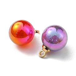 10 個の UV メッキアクリルパーツ  明るい金色の真鍮のパーツと  丸いチャーム  ミックスカラー  13.5x9.5mm  穴：1.6mm&nbsp;FIND-YW0002-05