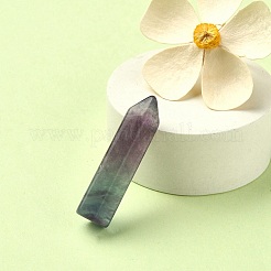天然蛍石の先の尖ったビーズ  穴なし/ドリルなし  多面カット  弾丸  37~41x10mm&nbsp;G-YW0001-40