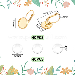 DIY Half Round 304 Stainless Steel & Glass Leverback Earring Jewelry Kits&nbsp;DIY-UN0006-07