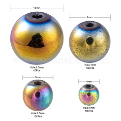 340Pcs 4 Sizes Non-magnetic Synthetic Hematite Beads&nbsp;G-LS0001-55