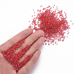 ガラスシリンダービーズ  シードビーズ  不透明色の光沢  丸い穴  レッド  1.5~2x1~2mm  穴：0.8mm  約8000個/袋  約1ポンド/バッグ&nbsp;SEED-S047-L-004