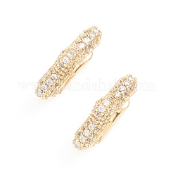 Brass Micro Pave Clear Cubic Zirconia Cuff Earrings&nbsp;EJEW-G274-06G