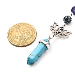 Natural & Synthetic Mixed Stone Chakra Pointed Dowsing Pendulums&nbsp;PALLOY-JF00990