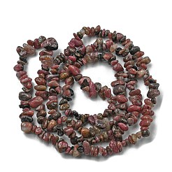 天然のロドナイトチップビーズ連売り  5~8x5~8mm  穴：1mm  約31.5インチ&nbsp;G-M205-24-01
