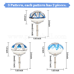 6Pcs 3 Styles Printing Porcelain Drawer Knobs&nbsp;FIND-GA0001-29B