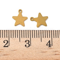 304ステンレススチールチャーム  星のチャーム  ゴールドカラー  8.7x7.5x0.5mm  穴：0.8mm&nbsp;STAS-K306-15C-G