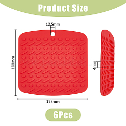 6Pcs 6 Colors Square Silicone Hot Mats for Hot Dishes&nbsp;AJEW-DC0001-14