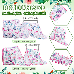 2 Rolls 2 Colors Polyester Ribbons&nbsp;OCOR-PH0006-59