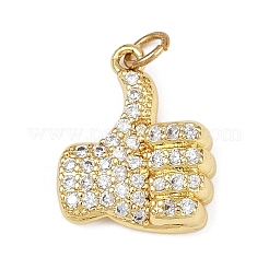 Brass Micro Pave Cubic Zirconia Pendants&nbsp;KK-S526-14G