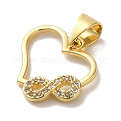 Rack Plating Brass Micro Pave Cubic Zirconia Pendant&nbsp;KK-U027-22G