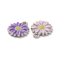 合金エナメルチャーム  デイジー  ミックスカラー  ミックスカラー  16x13x2mm  穴：2mm&nbsp;ENAM-A139-05P