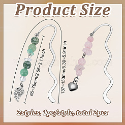 2Pcs 2 Styles Alloy Bookmarks&nbsp;AJEW-FG00015