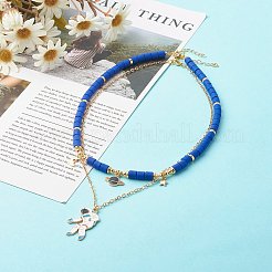 Alloy Enamel Planet & Astronaut Pendant Necklace Set&nbsp;NJEW-JN03622