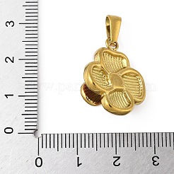 304ステンレススチールエナメルペンダント  ゴールドカラー  花  22.5x18.5x10mm  穴：7.5x3mm&nbsp;STAS-P408-17A-G