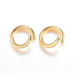 304ステンレススチールオープン丸カン  ラウンド  DIYジュエリー製作用  18KGP本金メッキ  18ゲージ  6x1mm&nbsp;STAS-F084-22G