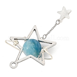 4Pcs 4 Styles Natural Amethyst & Green Jade & Hemimorphite & Heated Citrine Pendants&nbsp;PALLOY-TA00444