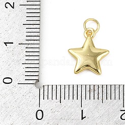 真鍮チャーム  カドミウムフリー＆鉛フリー  丸カン付き  スターのチャーム  18KGP本金メッキ  12x10x1.5mm  穴：2.7mm&nbsp;KK-L231-14G