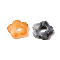 透明なアクリルビーズ  花  ツートン  ミックスカラー  14x14.5x4mm  穴：1.6mm&nbsp;X-MACR-K359-48