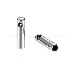 変色しにくい304ステンレススチールコードエンド  エンドキャップ  ステンレス鋼色  7.2x1.2mm  穴：1mm  内径：1.3mm&nbsp;STAS-D448-118P