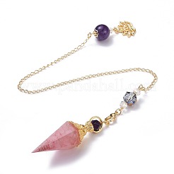 Resin Hexagonal Pointed Dowsing Pendulums(Brass Finding and Gemstone Inside)&nbsp;G-L521-A13