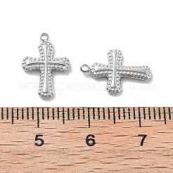304ステンレススチールチャーム  クロスチャーム  変色防止  ステンレス鋼色  14.5x10x1.5mm  穴：1.2mm&nbsp;STAS-Z121-10P