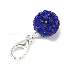 8Pcs Round Polymer Clay Pave Rhinestone Pendant Decorations&nbsp;HJEW-JM04103-01