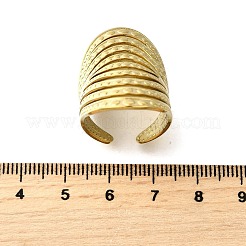 女性用304ステンレススチール調節可能なカフリング  18KGP本金メッキ  39.5mm  内径: 調節可能&nbsp;RJEW-B123-01G-03