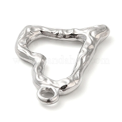 変色しない304ステンレススチールペンダント  ハートチャーム  ステンレス鋼色  21x22x3mm  穴：2mm&nbsp;X-STAS-A085-04P