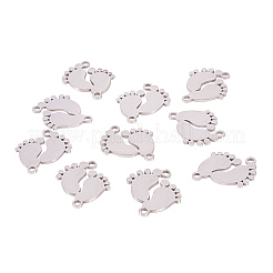 Danlingjewelry 201 ステンレススチールリンクコネクター  レーザーカットリンク  足  ステンレス鋼色  19x16x1mm  穴：1.6mm&nbsp;STAS-DL0002-03