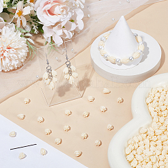 染色された合成サンゴビーズ200個  DIYのジュエリーには  ジャスミンの花  乳白色  8~8.5x6.5~7mm  穴：1mm&nbsp;CORA-SP0001-22C