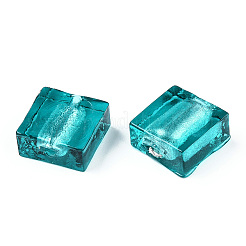 Handmade Silver Foil Lampwork Beads&nbsp;X-FOIL-S006-12x12mm-04