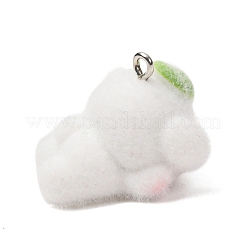 Anmial Theme Flocking Opaque Resin Pendants&nbsp;RESI-G130-01B
